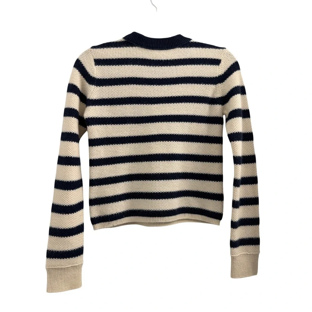 Ralph Lauren Boys Navy and Cream Striped Cashmere Knit Sweater approx size Small